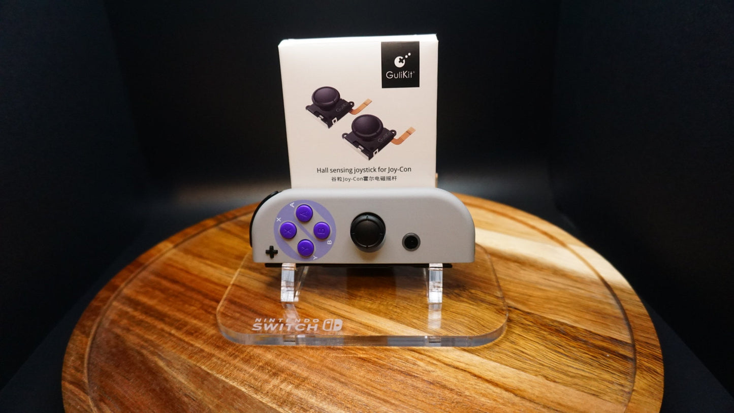 ModifedShells Custom, Custom SNES Purple Nintendo Switch Joycons, Upgraded GuliKit Joystick (Drift Free)